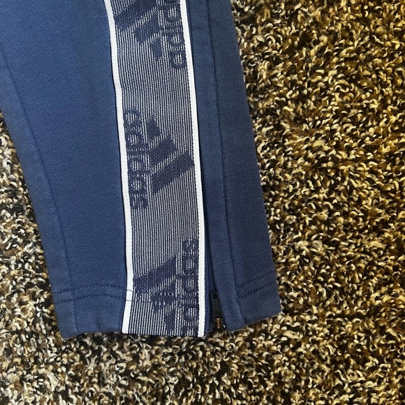 Adidas Blue Sweatpants with Tapered Fit and Side Stripes - Picture 2 of 6